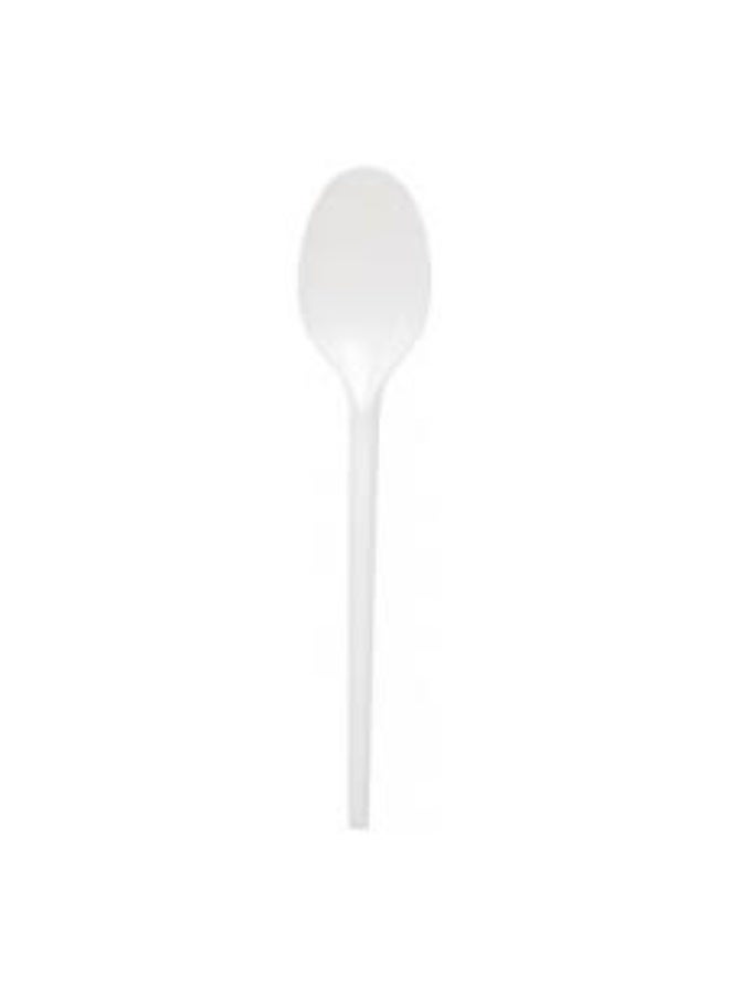 Plastic Spoons SH, Super Durable and Made of Plastic, White, 50 Pieces (2 Pack * 25 Pieces) (White)